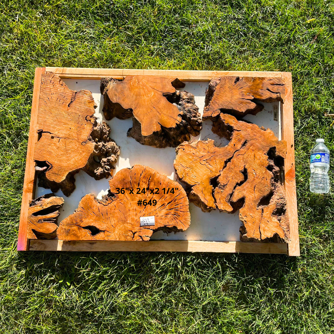 Olive Wood Pre-Cut Burl Pieces for Resin Live Edge Table 24”x36”
