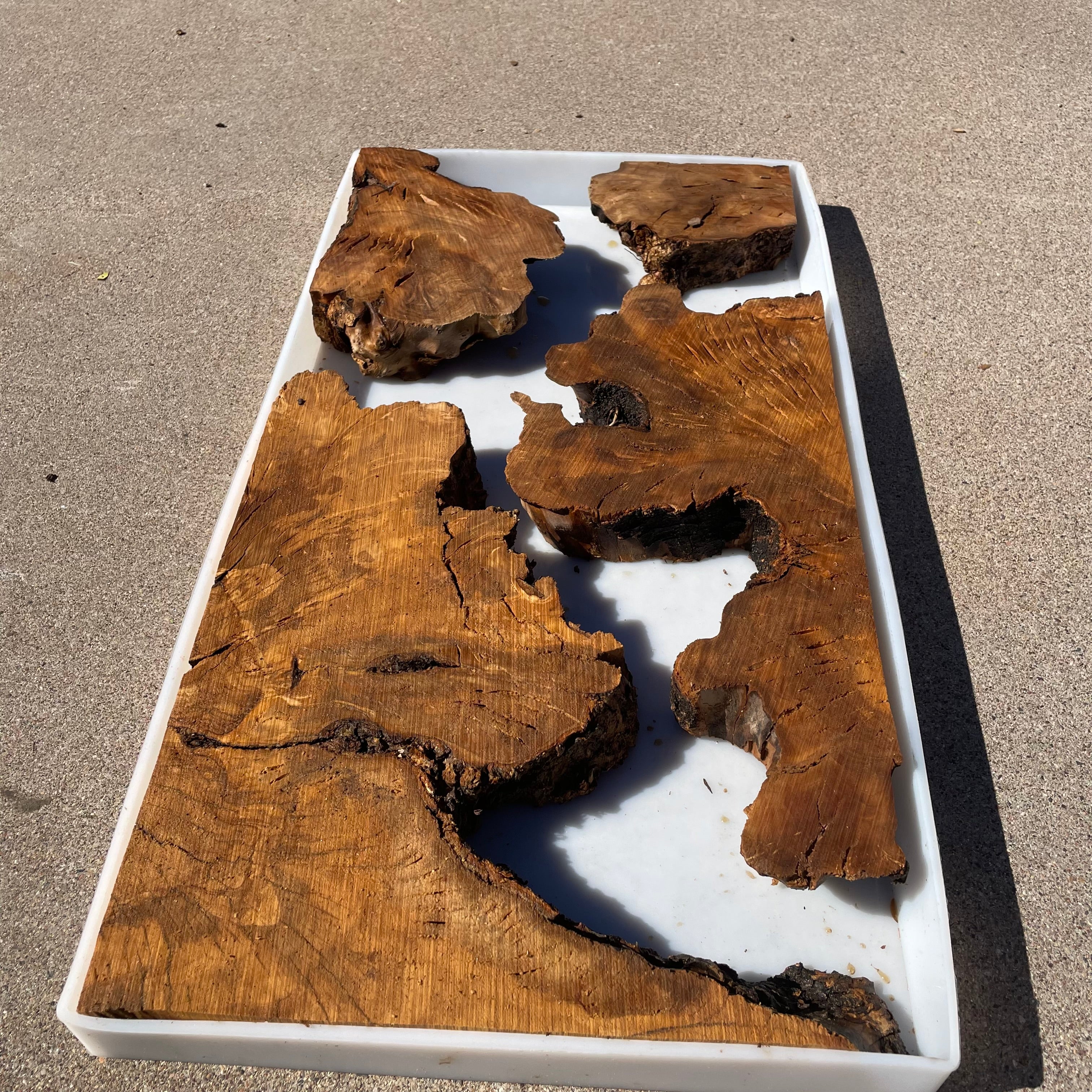 Rectangular Olive Wood Kits with Mold for Live Edge Resin Projects