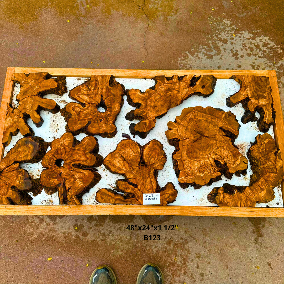 Olive Wood Pieces for Live Edge Table 48"x24"x1 1/2" B123