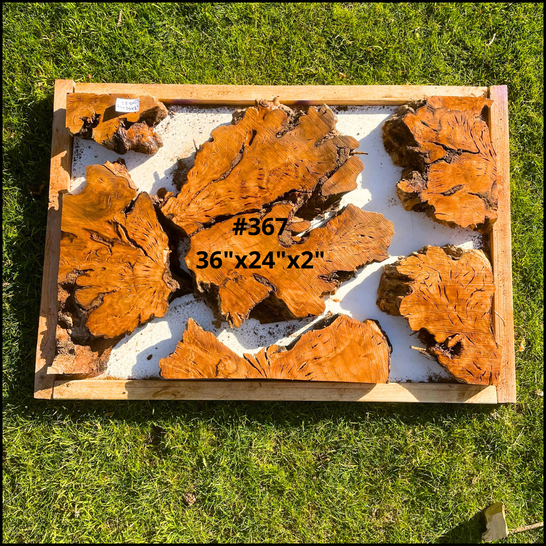Olive Wood Pre-Cut Burl Pieces for Resin Live Edge Table 24”x36”