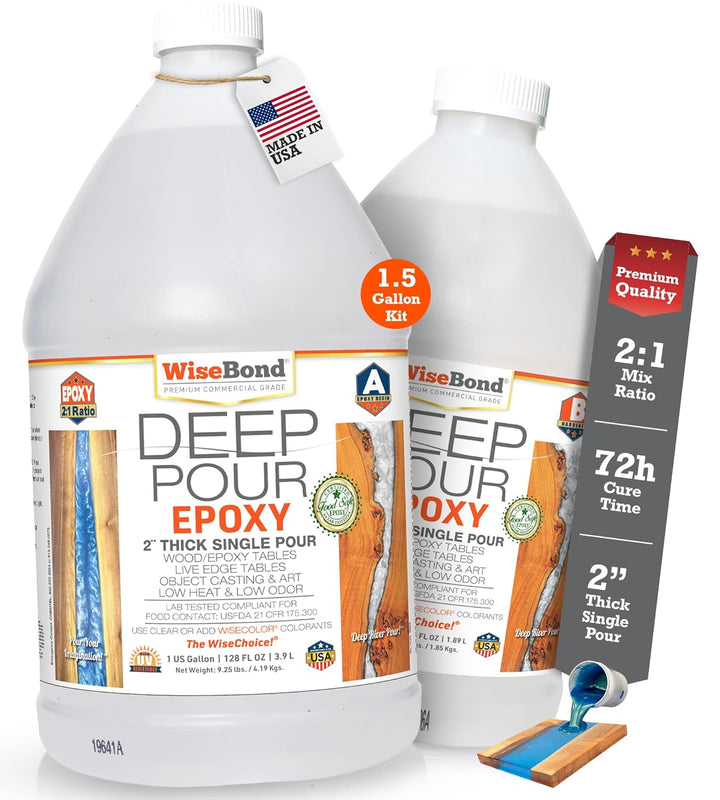 WiseBond epoxy DEEP POUR Epoxy 1.5 Gallon Kit