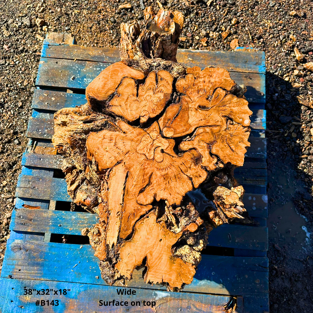 Olive Wood Table Base 38"x32"x18" #B143