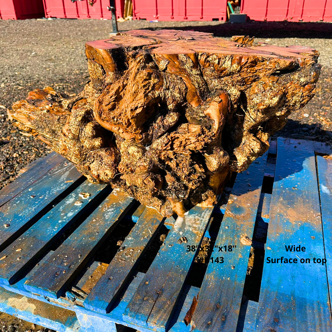 Olive Wood Table Base 38"x32"x18" #B143