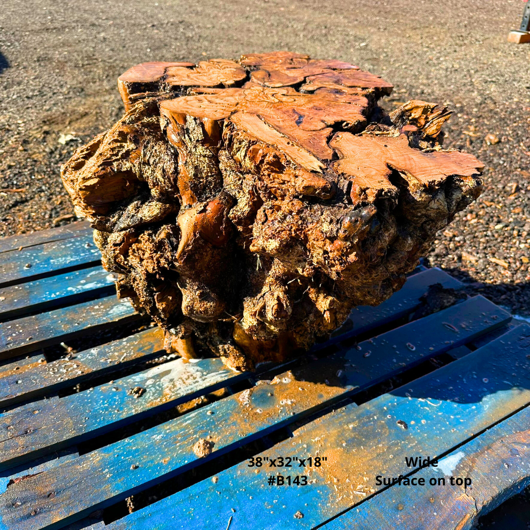 Olive Wood Table Base 38"x32"x18" #B143