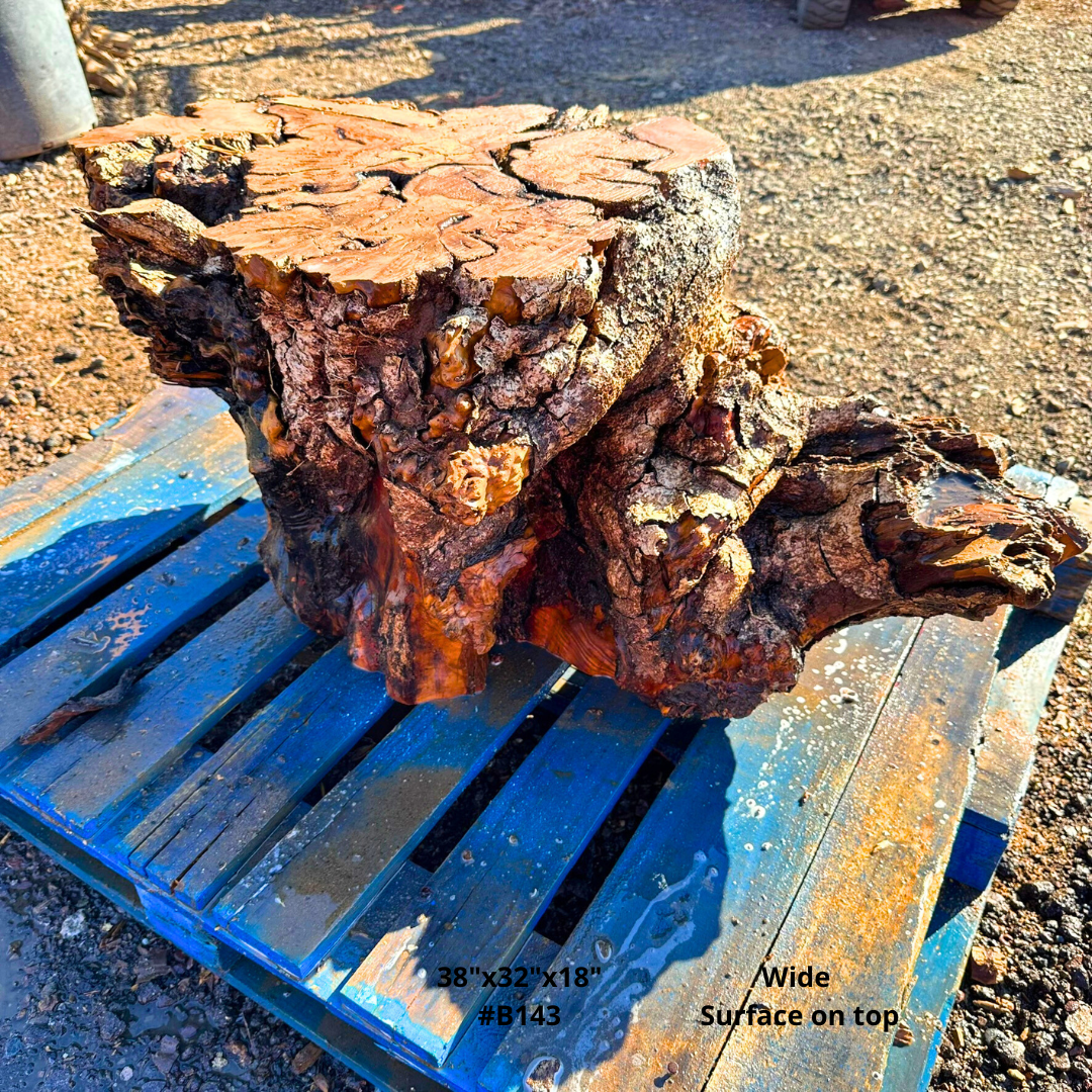 Olive Wood Table Base 38"x32"x18" #B143