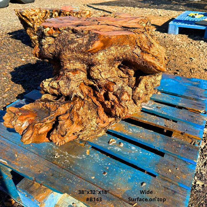 Olive Wood Table Base 38"x32"x18" #B143
