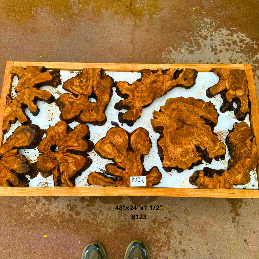 Olive Wood Pieces for Live Edge Table 48"x24"x1 1/2" B123
