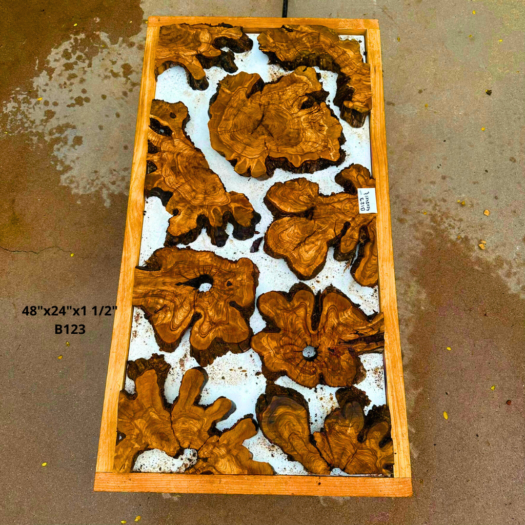 Olive Wood Pieces for Live Edge Table 48"x24"x1 1/2" B123