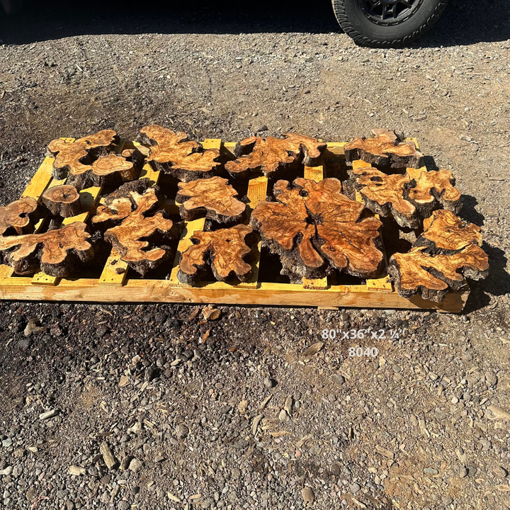 Olive Wood Slices for Dining Table 80"x36"x2 ¼“ 8040