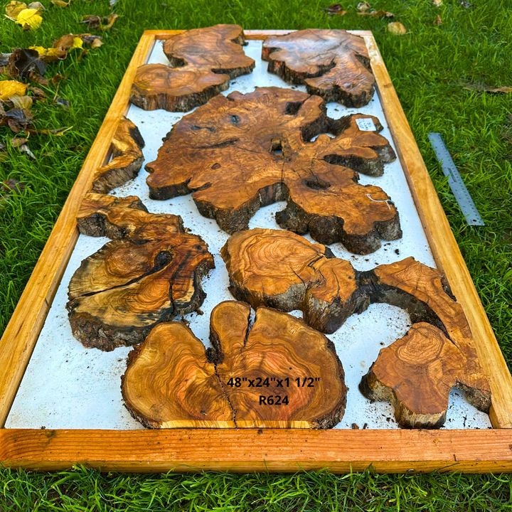 Olive Wood Pieces for Live Edge Table 48"x24"x1 1/2" R624