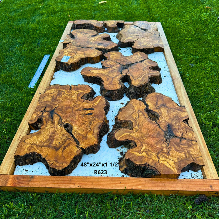 Olive Wood Pieces for Live Edge Table 48"x24"x1 1/2" R623