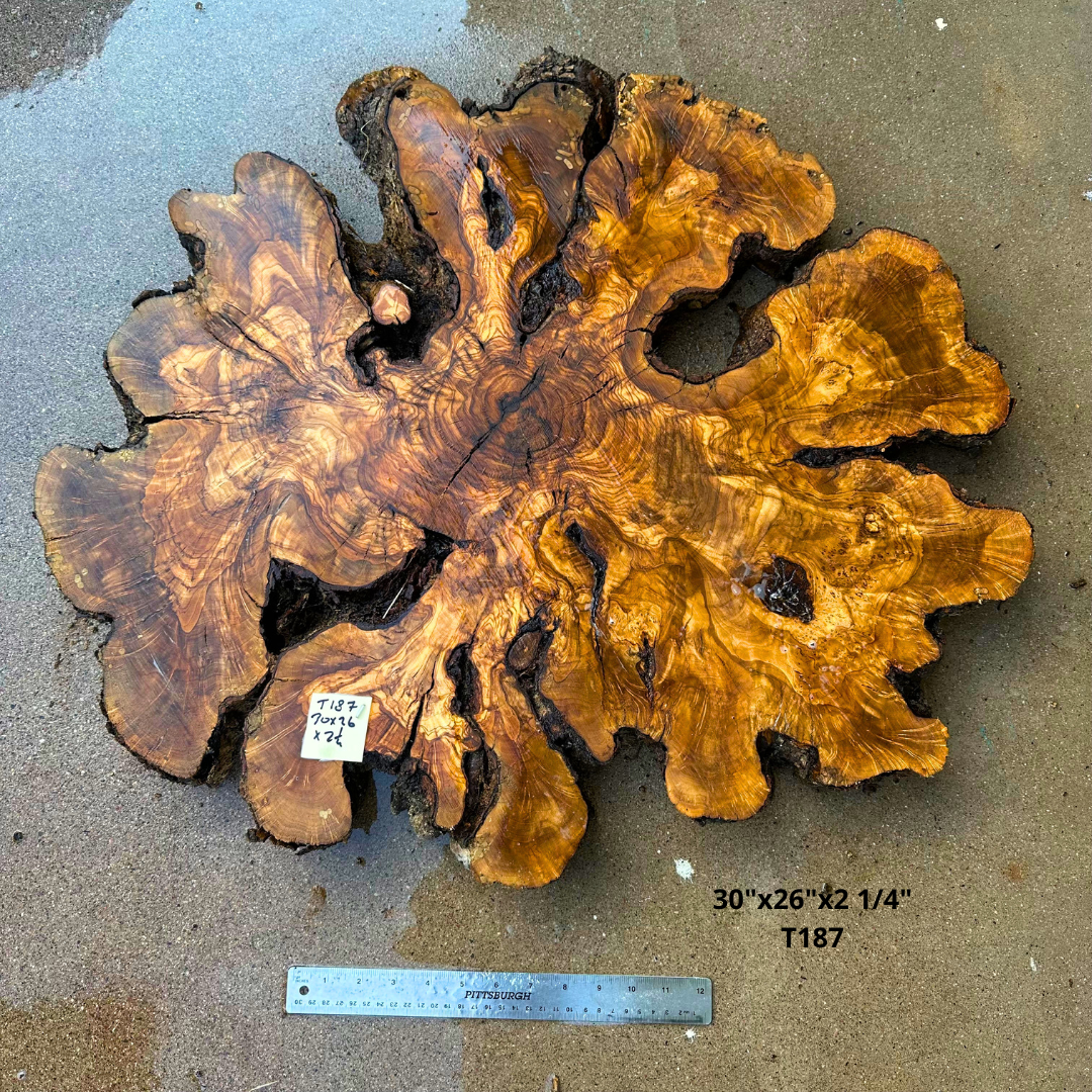 Large Live Edge Olive Cookie 30"x26"x2 1/4" T187