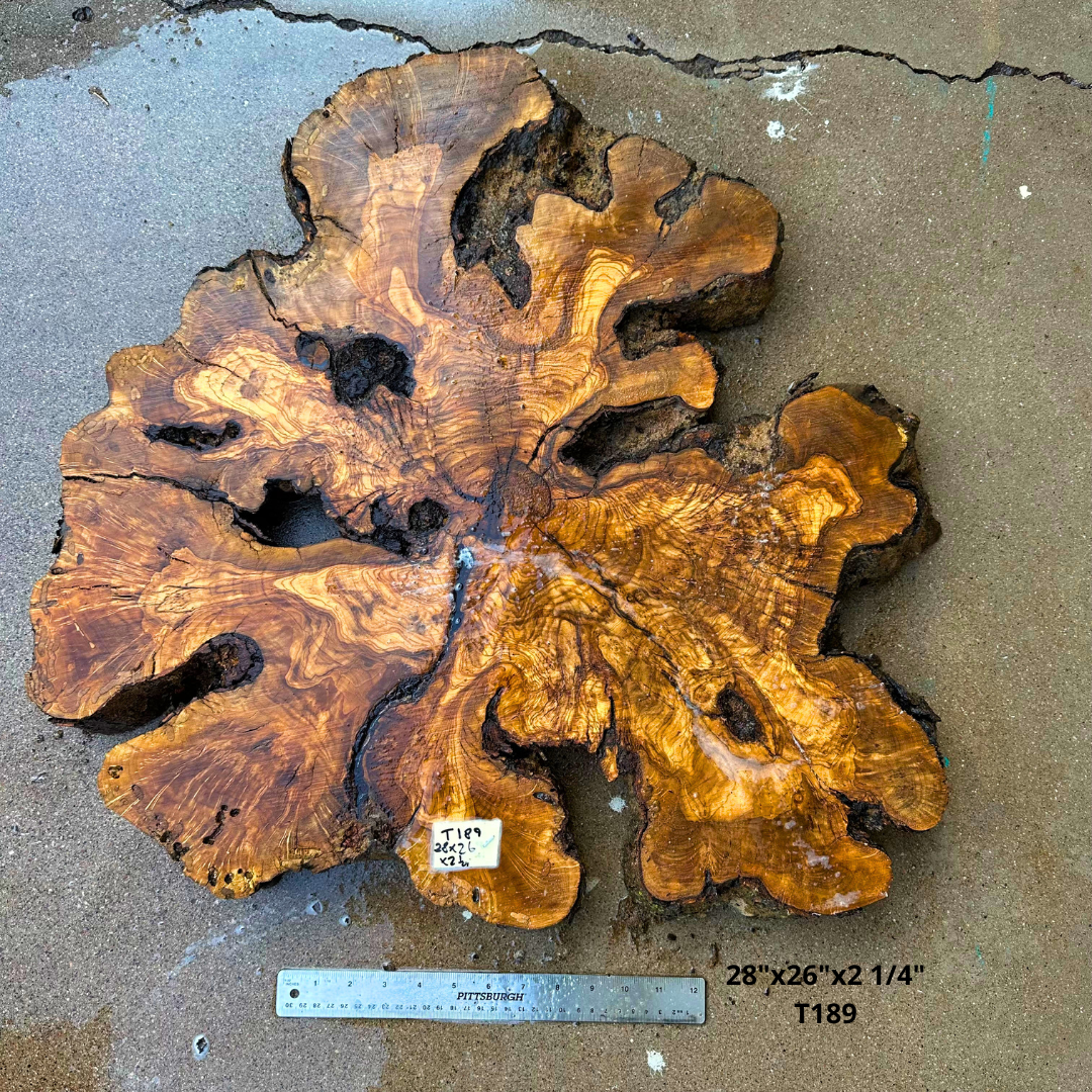Large Live Edge Olive Cookie 28"x26"x2 1/4" T189