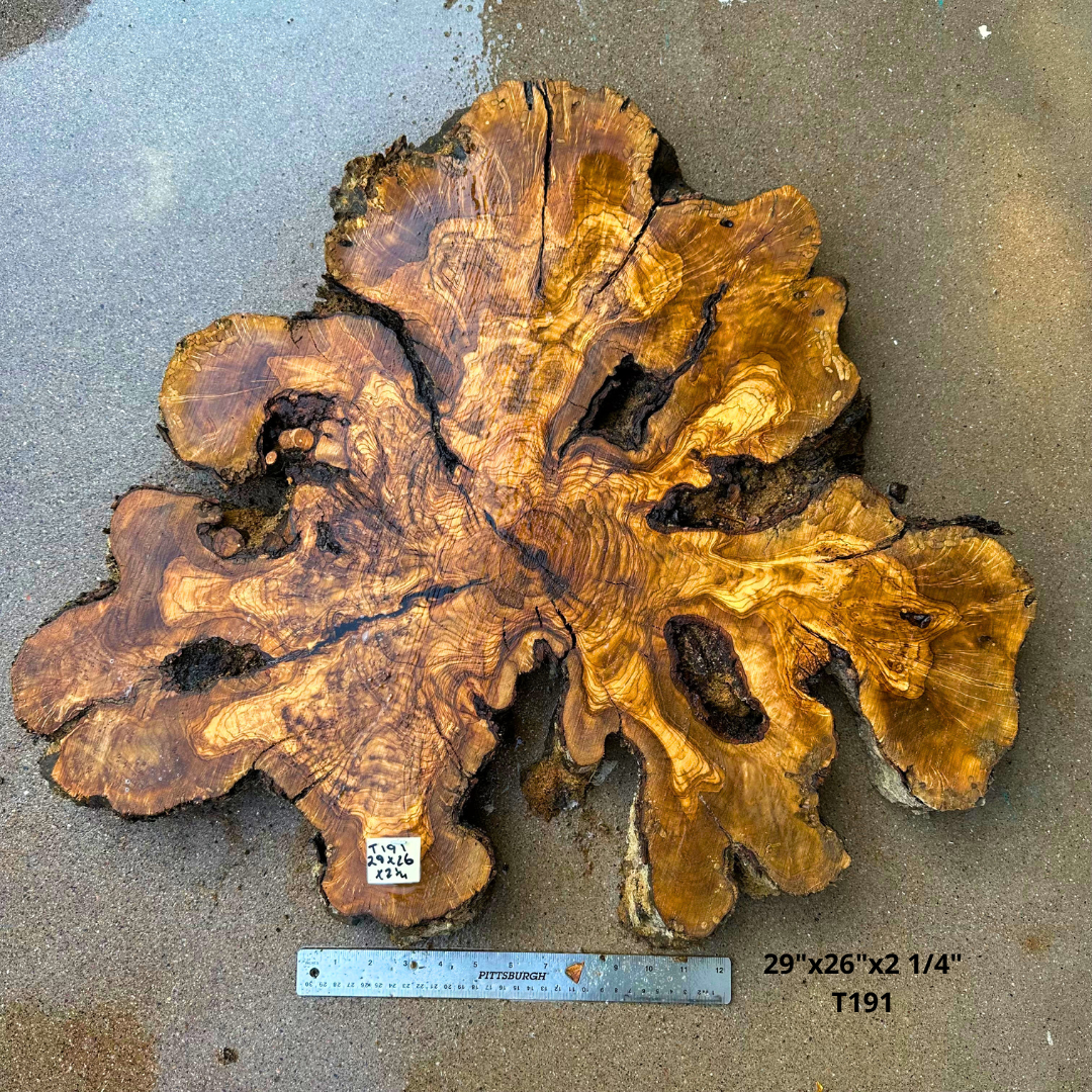 Large Live Edge Olive Cookie 29"x26"x2 1/4" T191