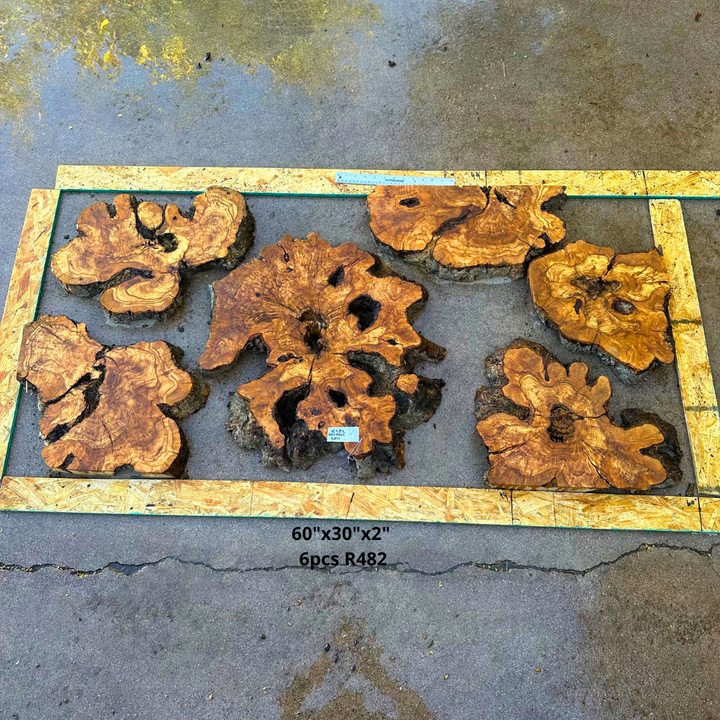 Olive Wood for Dining Table 60"x30"x2"  6pcs R482