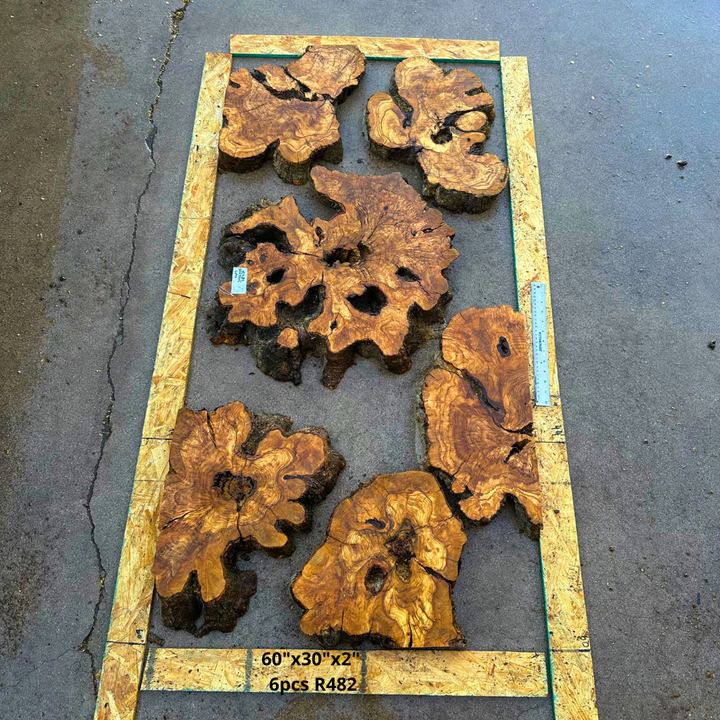 Olive Wood for Dining Table 60"x30"x2"  6pcs R482