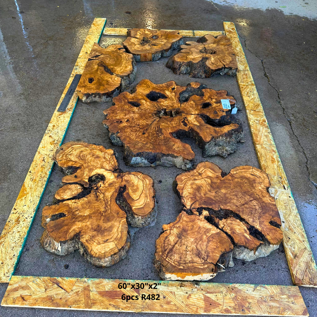 Olive Wood for Dining Table 60"x30"x2"  6pcs R482