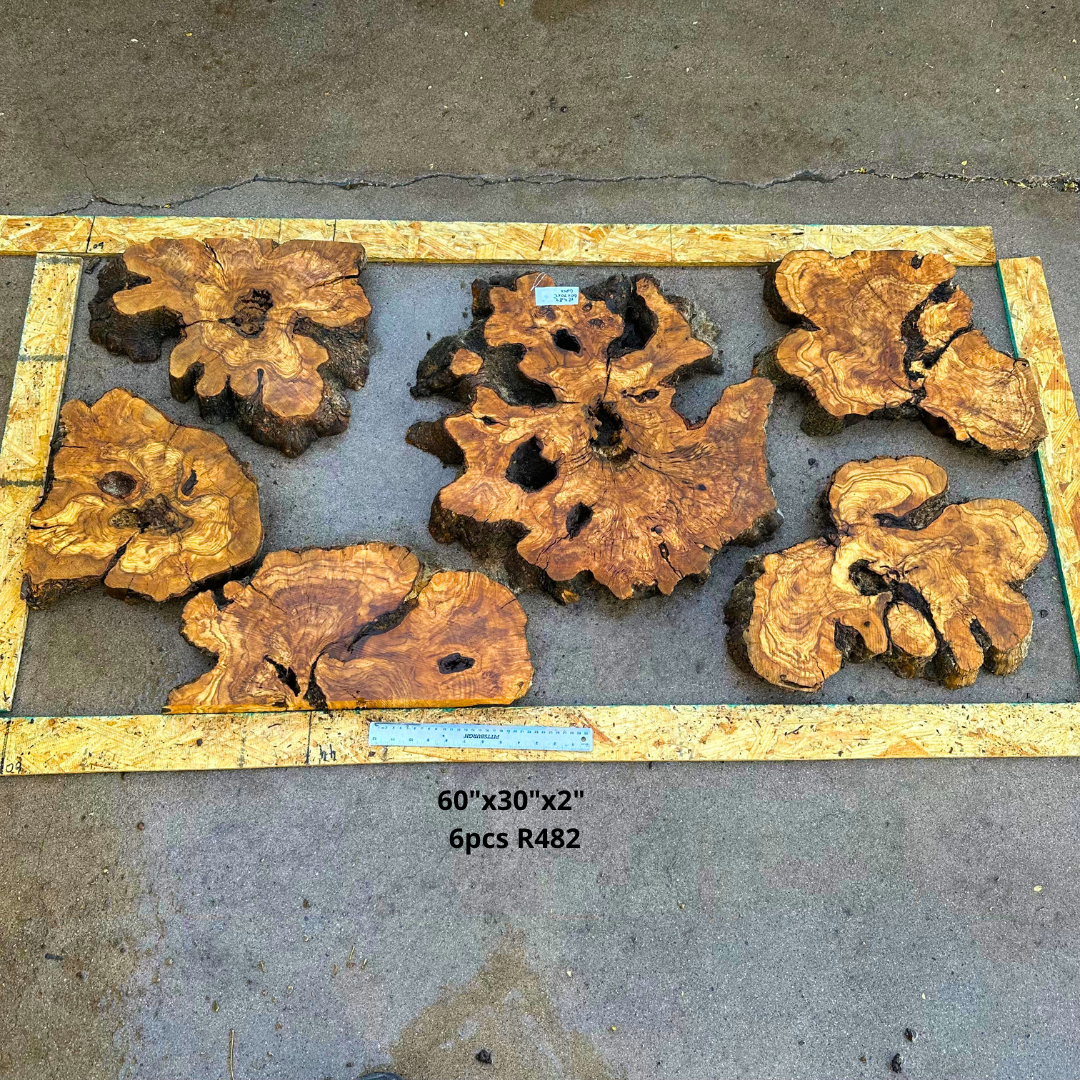 Olive Wood for Dining Table 60"x30"x2"  6pcs R482