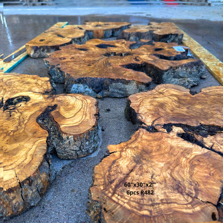 Olive Wood for Dining Table 60"x30"x2"  6pcs R482