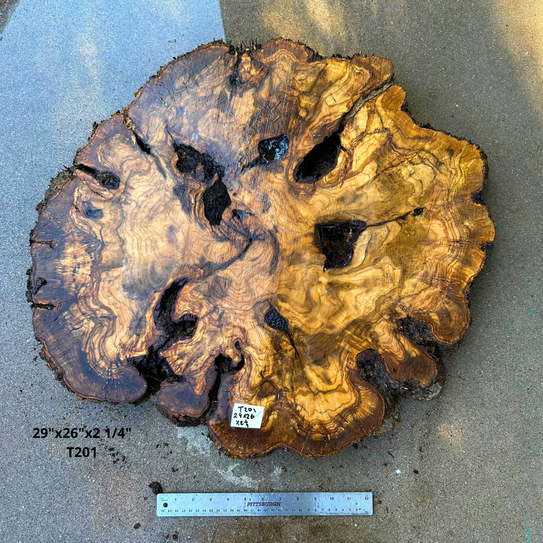 Olive Wood Cookie 29"x26"x2 1/4" T201