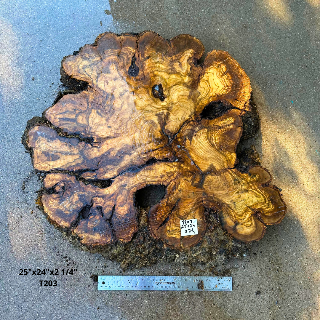 Olive Wood Cookie 25"x24"x2 1/4" T203