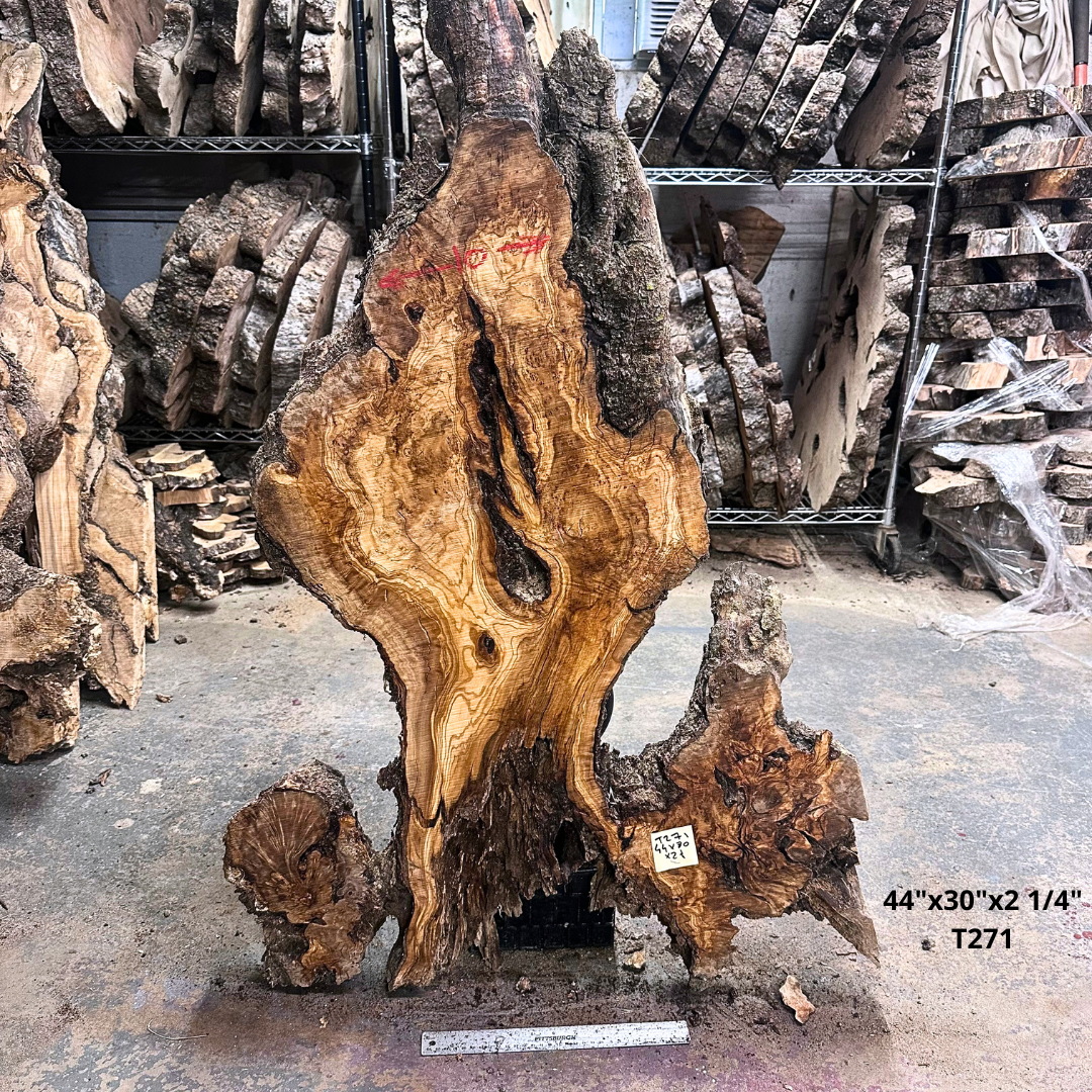 Large Unfinished Olive Wood Slab 44"x30"x2 1/4" T271
