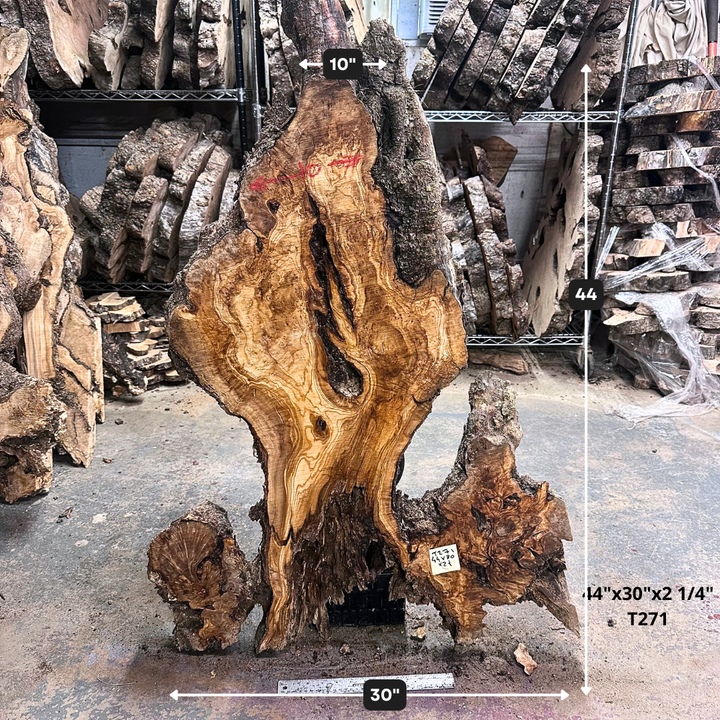 Large Unfinished Olive Wood Slab 44X30X2 1 4 | Desert Hardwoods