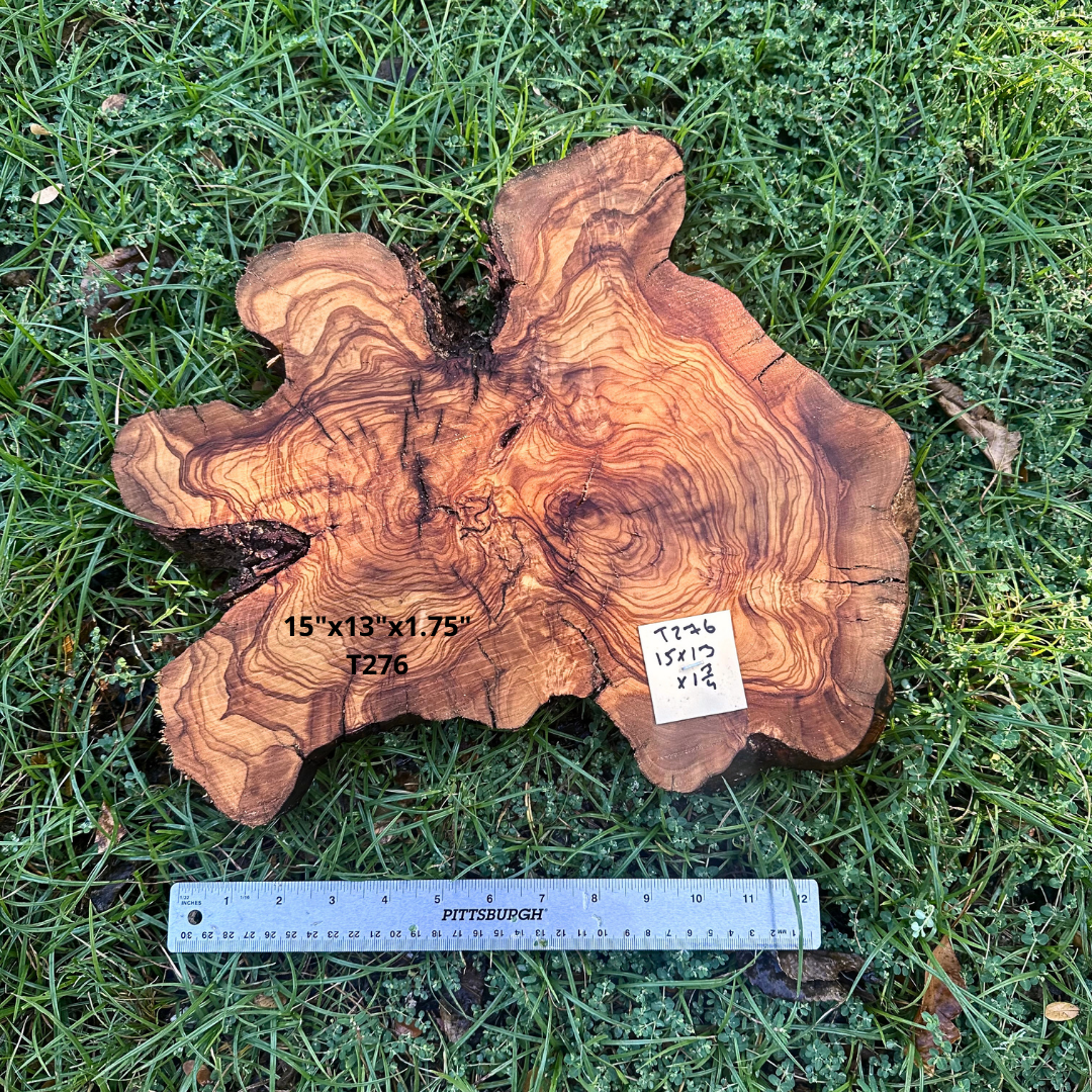 Live Edge Olive Cookie 15"x13"x1.75" T276