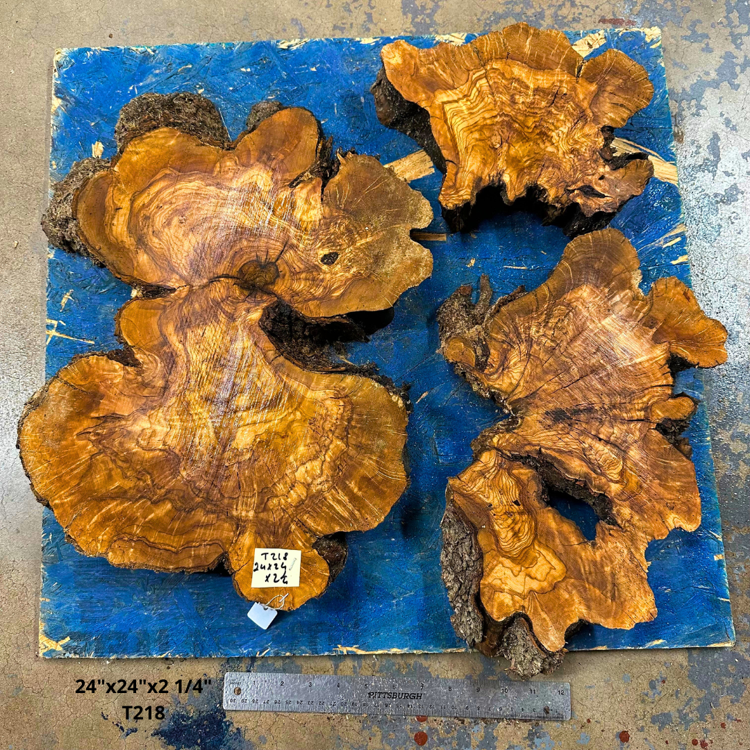 Set of Olive Wood Cookies  24"x24"x2 1/4" T218