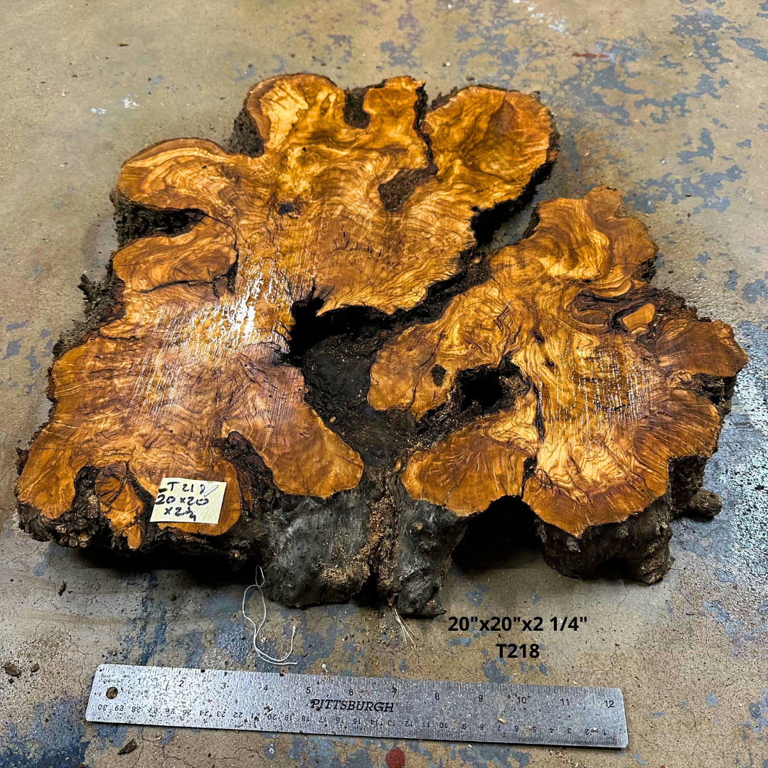Olive Wood Cookie 20"x20"x2 1/4" T218
