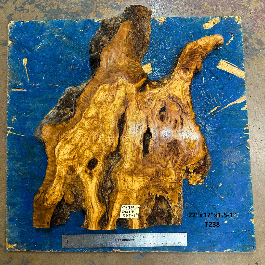 Live Edge Olive Slab 22"x17"x1.5-1" T249
