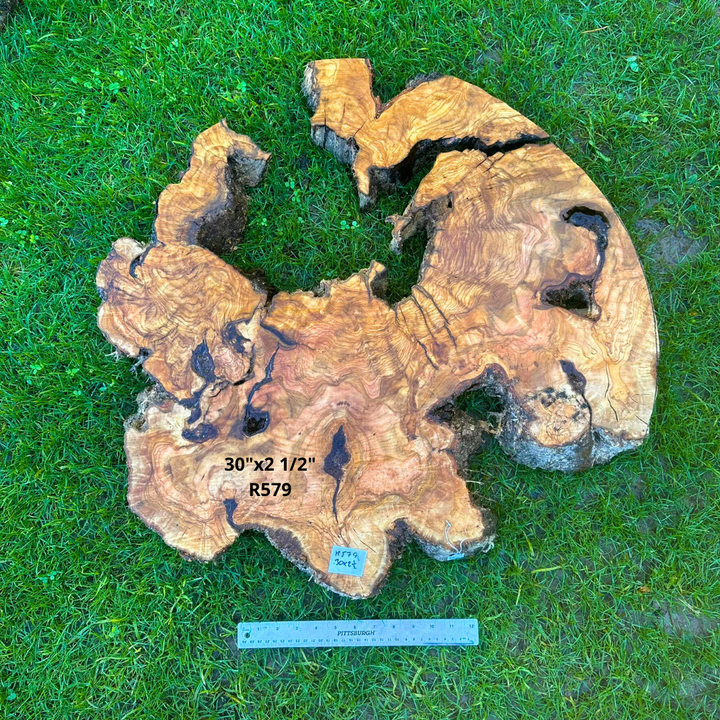 Large Olive Wood Table Top 30"x2 1/2" R579