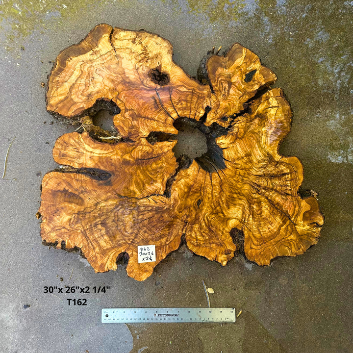 Large Live Edge Olive Cookie 30"x 26"x2 1/4" T162