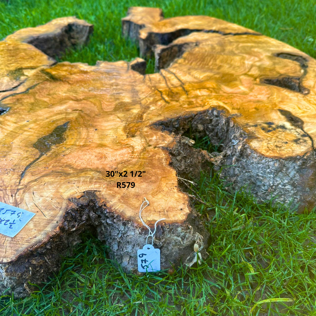 Large Olive Wood Table Top 30"x2 1/2" R579