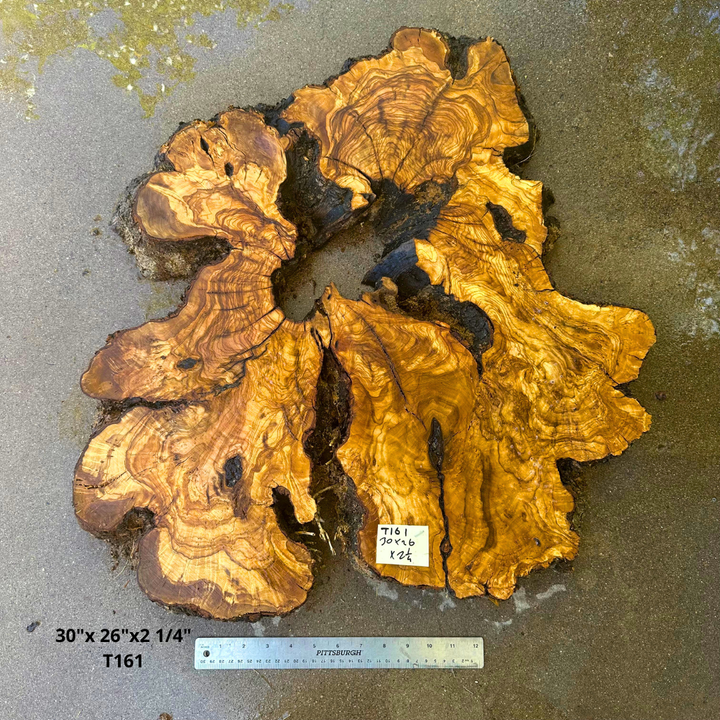 Large Live Edge Olive Cookie 30"x 26"x2 1/4" T161