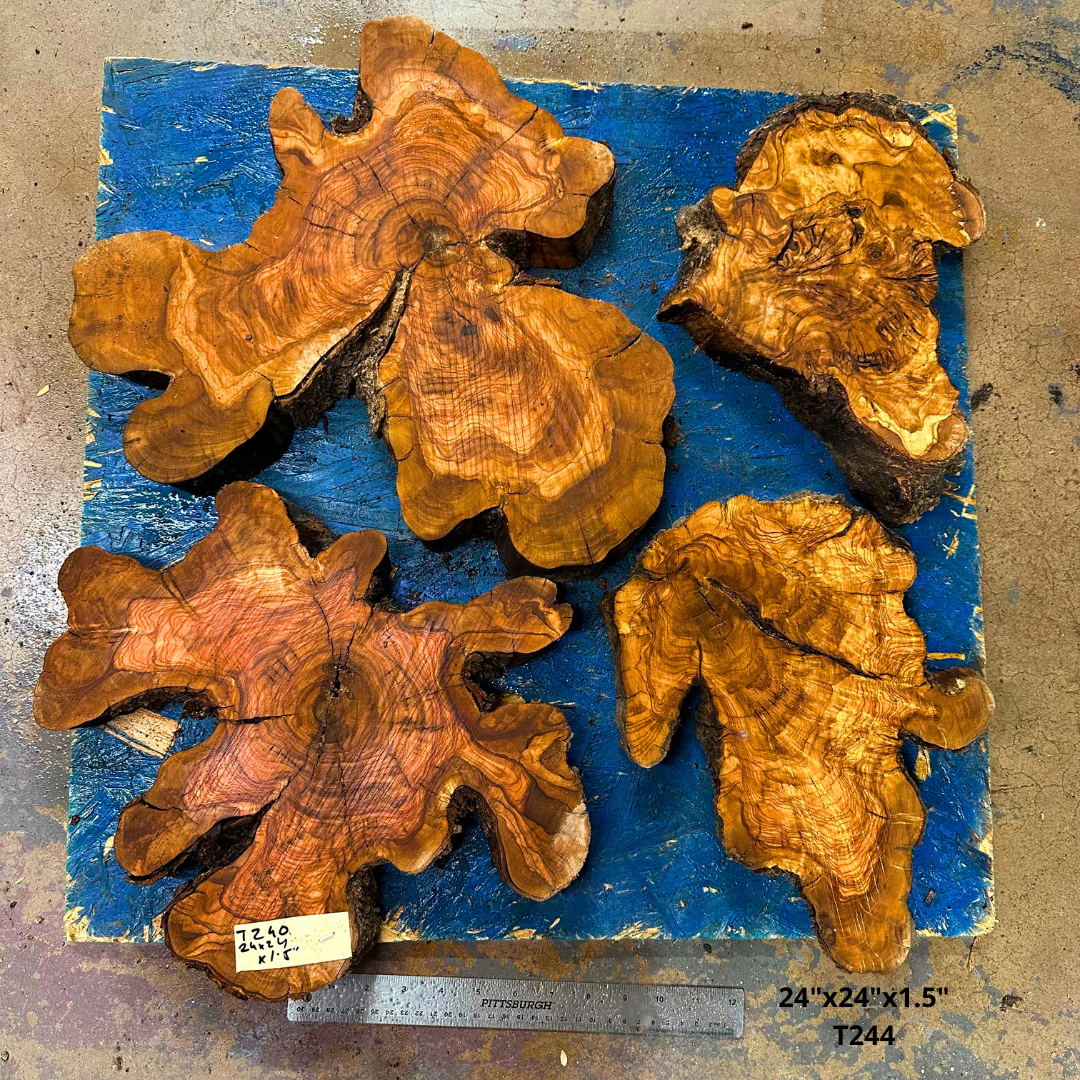 Set of Olive Wood Cookies  24"x24"x1.5" T244