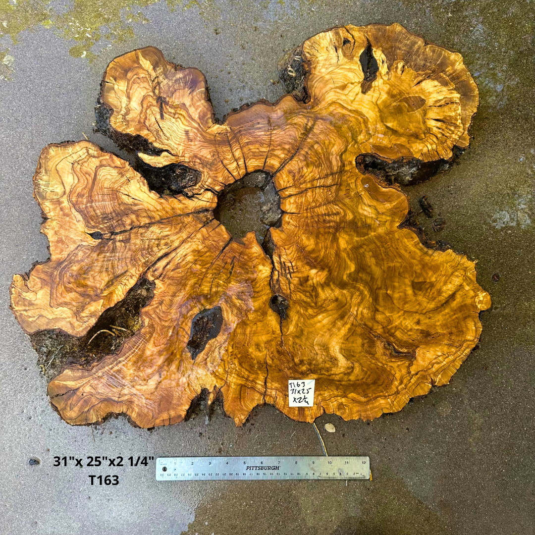 Large Live Edge Olive Cookie 31"x 25"x2 1/4" T163