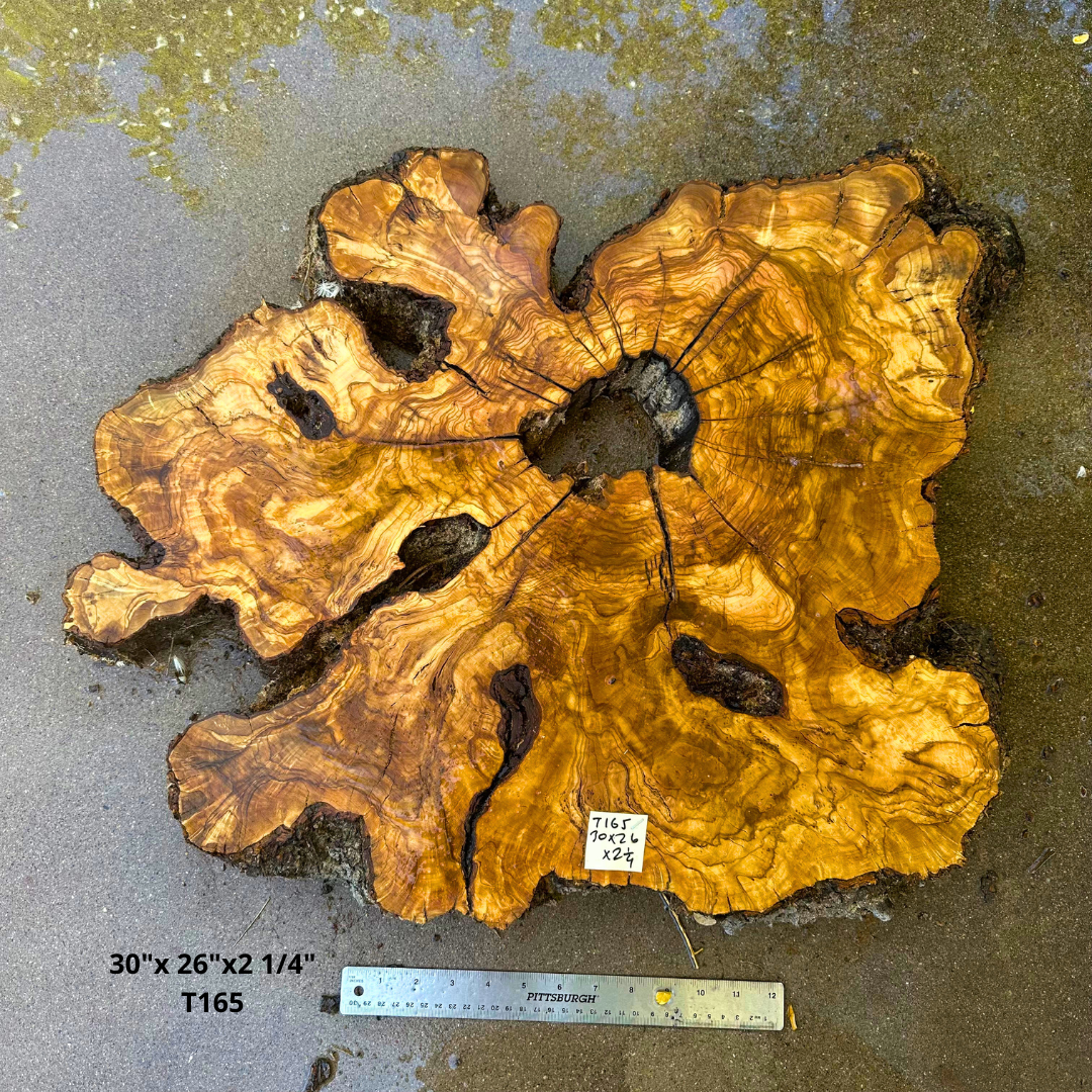 Large Live Edge Olive Cookie 30"x 26"x2 1/4" T165
