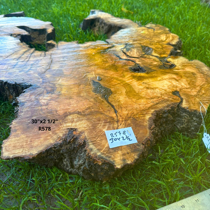 Large Olive Wood Table Top 30"x2 1/2" R578