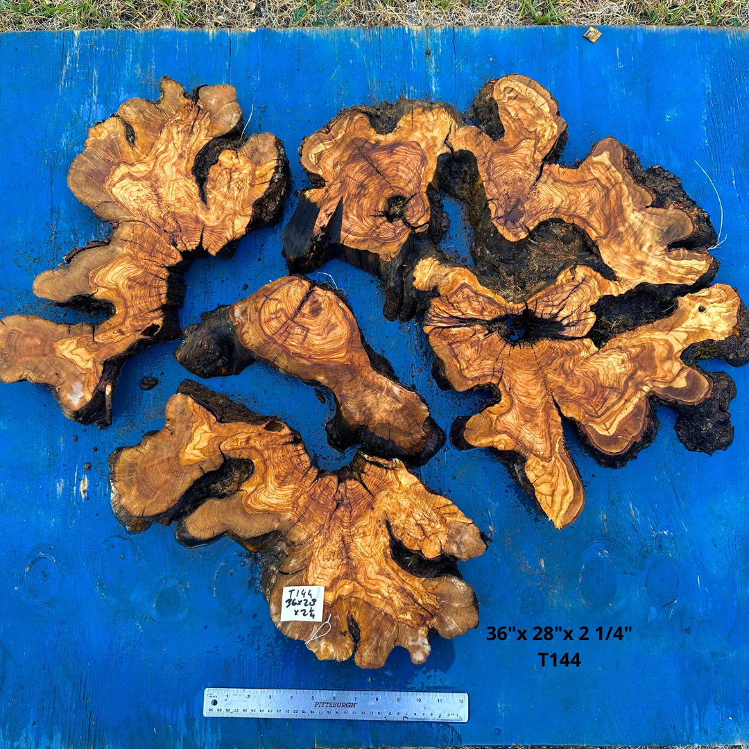 Sets of Live Edge Olive Wood Cookies