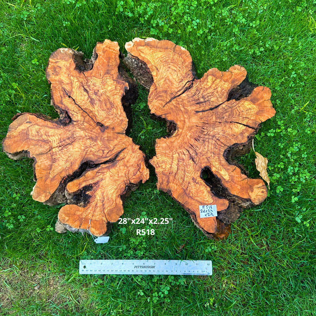 Olive Wood Cookie in 2 pieces 28"x24"x2.25" R518