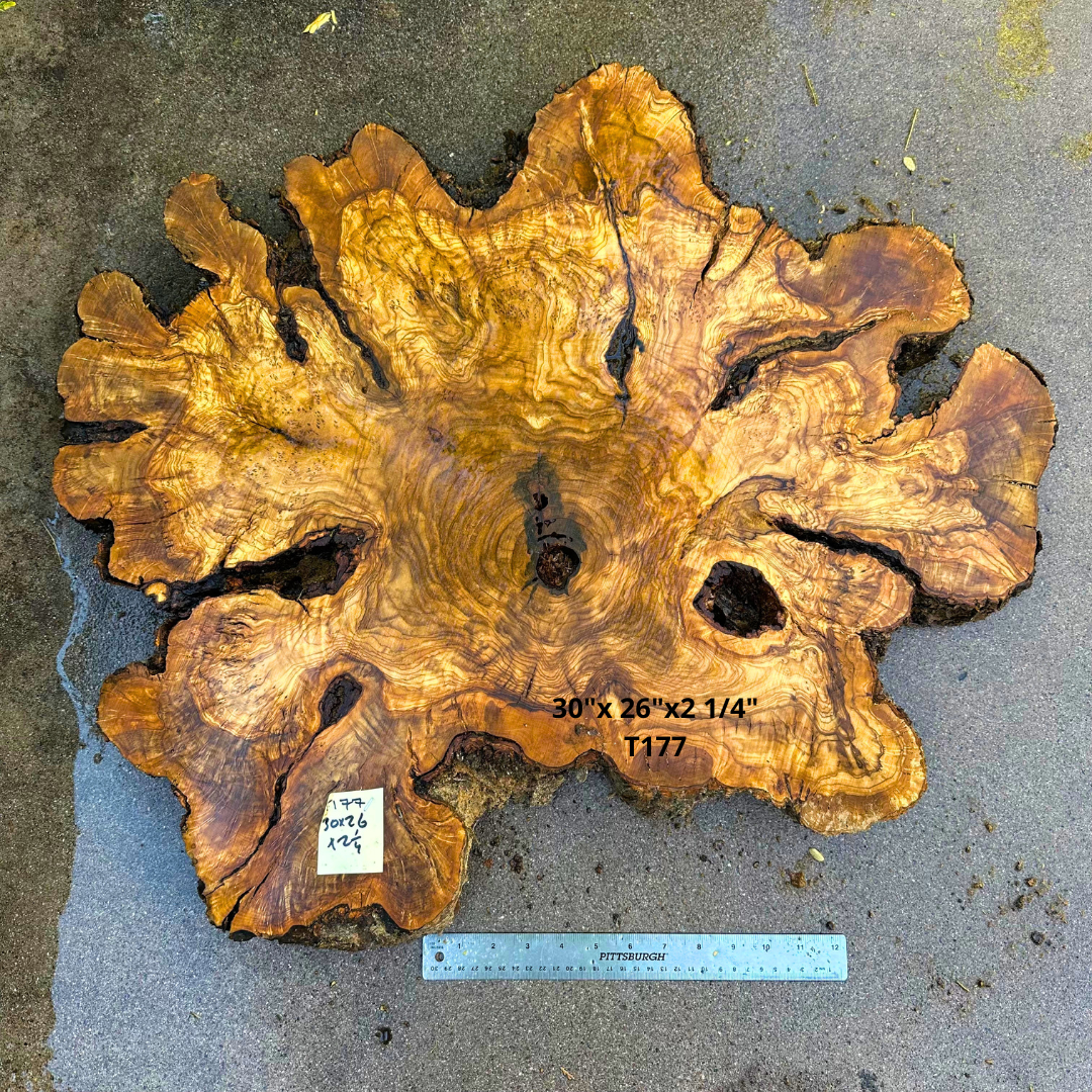 Large Live Edge Olive Cookie 30"x 26"x2 1/4" T177