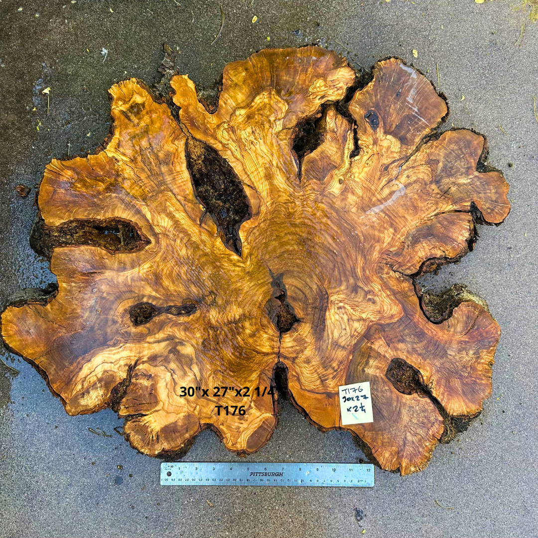 Large Live Edge Olive Cookie 30"x 27"x2 1/4" T176