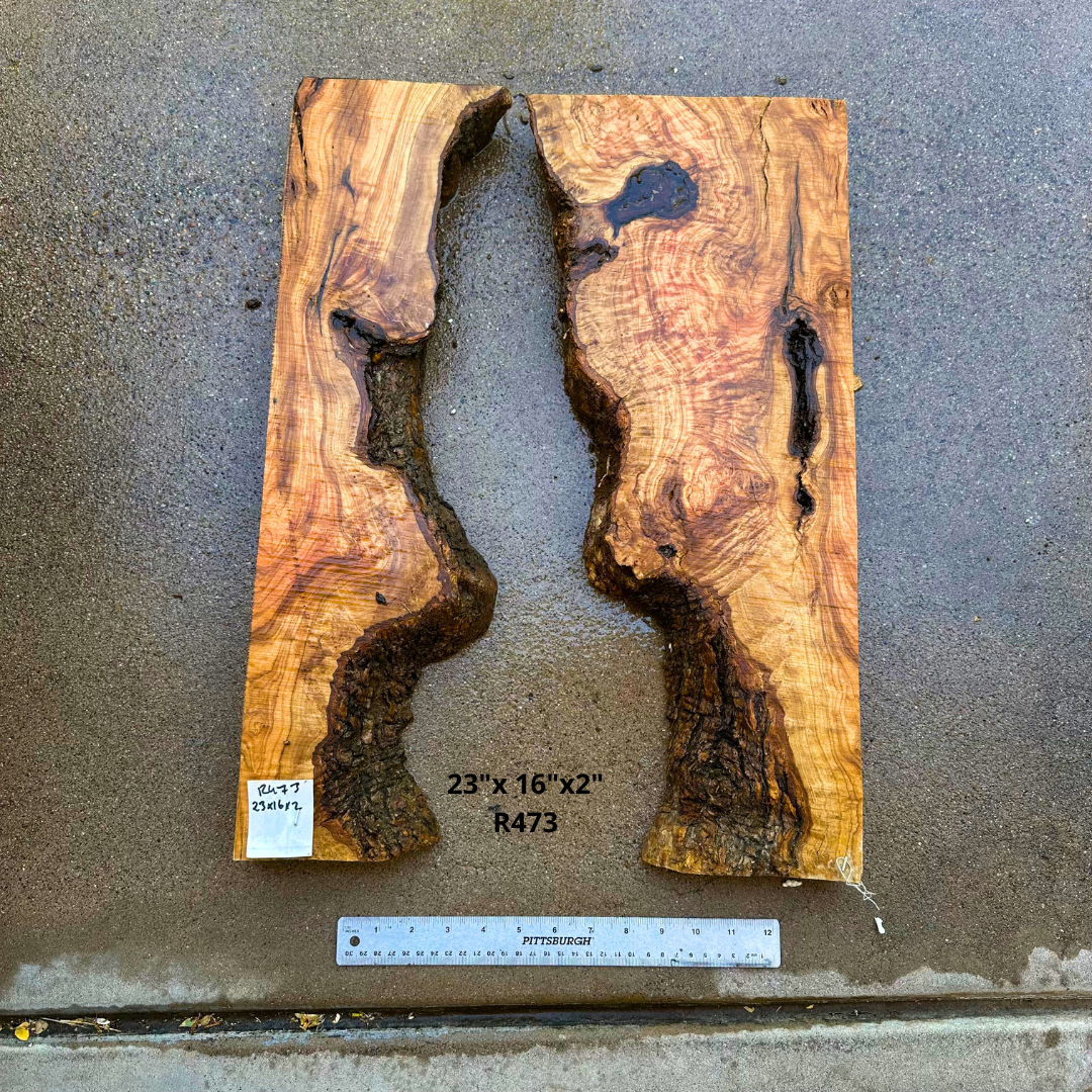 Olive Wood Slabs River Table 23"x 16"x2" R473