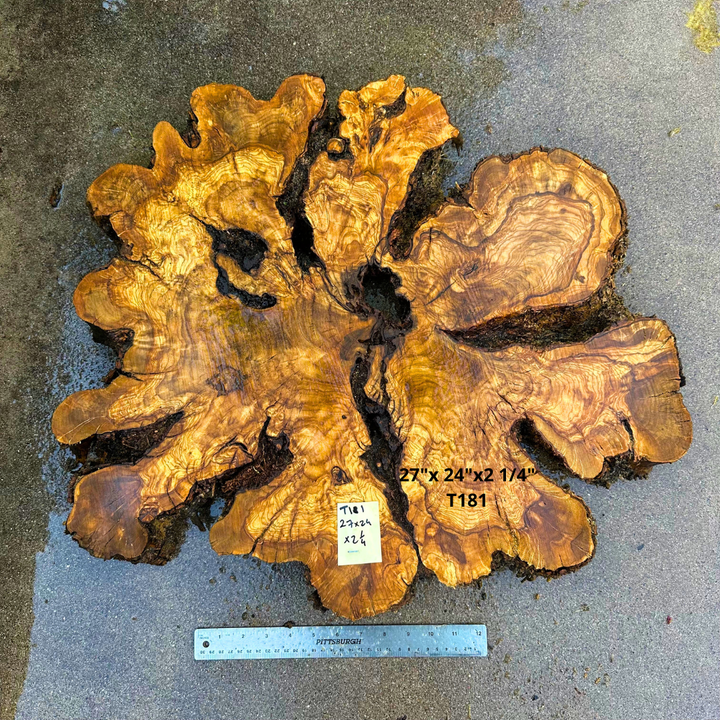 Large Live Edge Olive Cookie 27"x 24"x2 1/4" T181