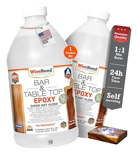 WiseBond Bar & Table Top Epoxy - 1 Gallon Kit