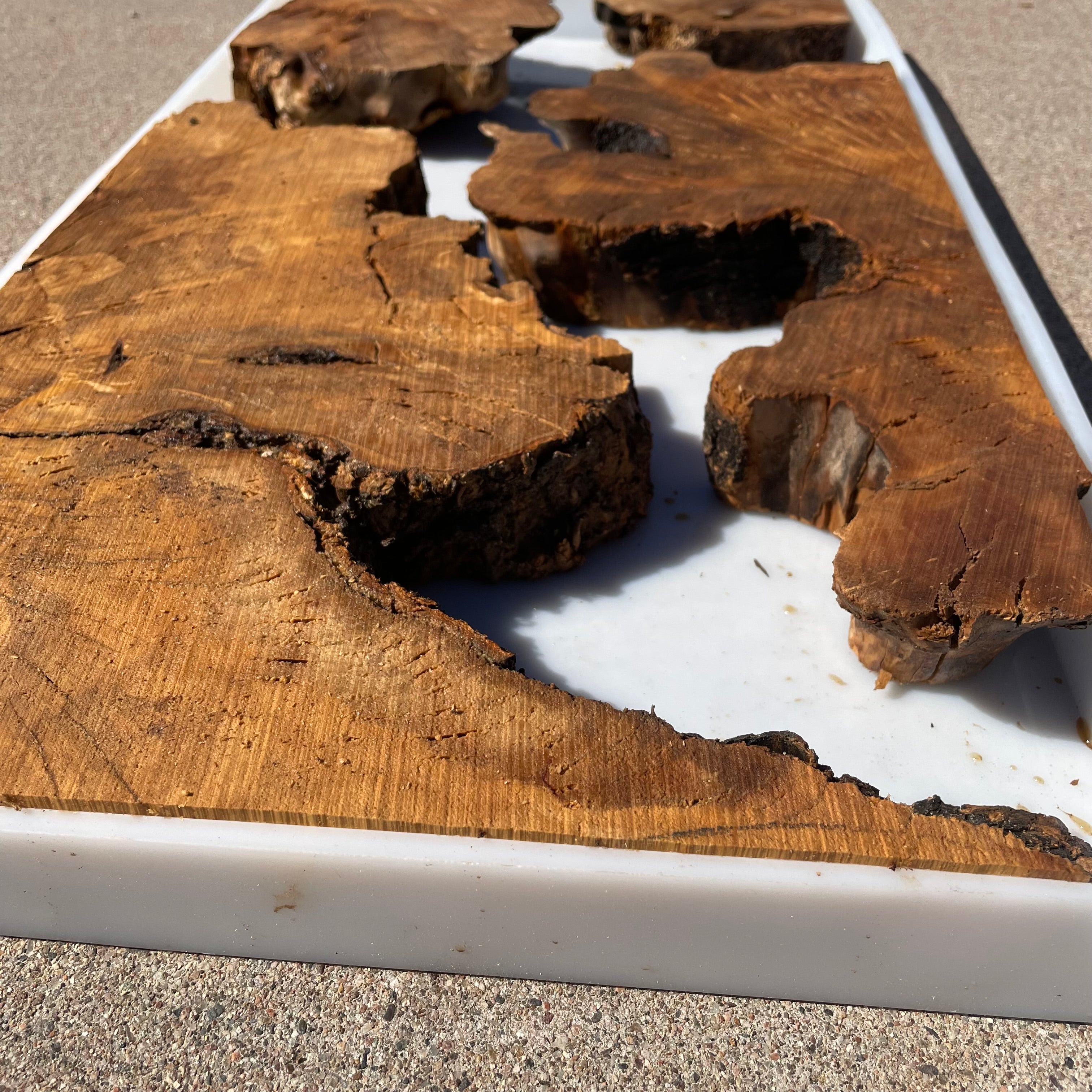 Rectangular Olive Wood Kits with Mold for Live Edge Resin Projects