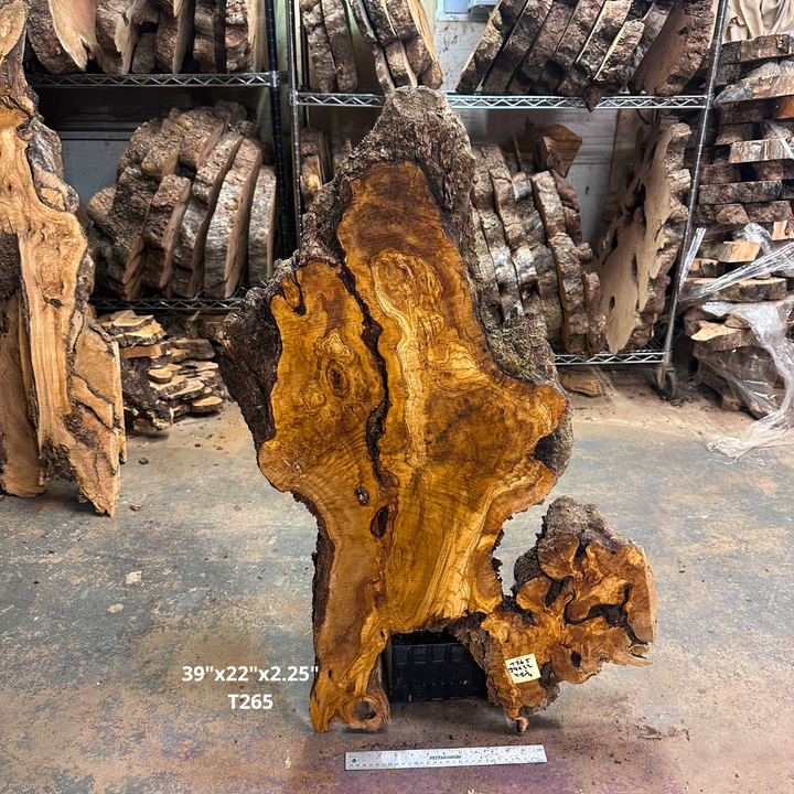 Large Live Edge Olive Wood Slab 39"x22"x2.25" T265