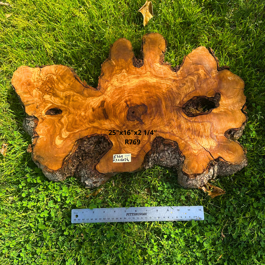 Live Edge Olive Cookie 25"x16"x2 1/4“ R769