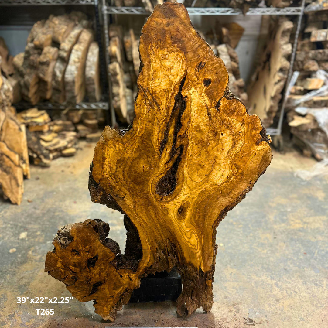 Large Live Edge Olive Wood Slab 39"x22"x2.25" T265